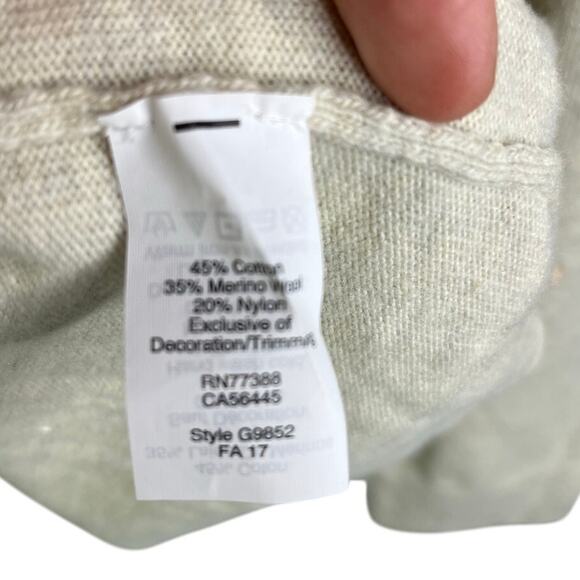 J.CREW Teddie Sweater Womens L Beige Glitter Polka Dots Cotton Wool Classic - Picture 6 of 8